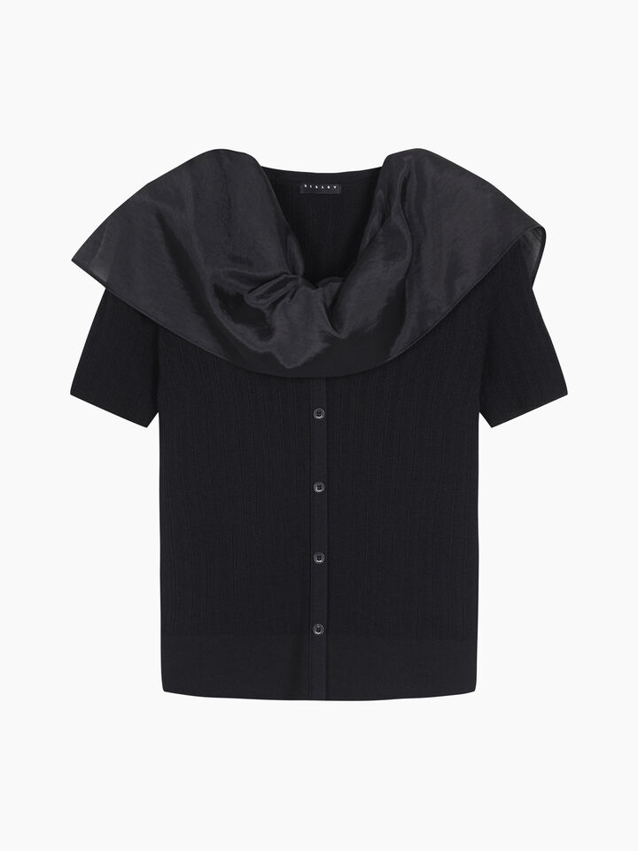 SLEEVELESS SWEATER - null - Black | Sisley K image number 1